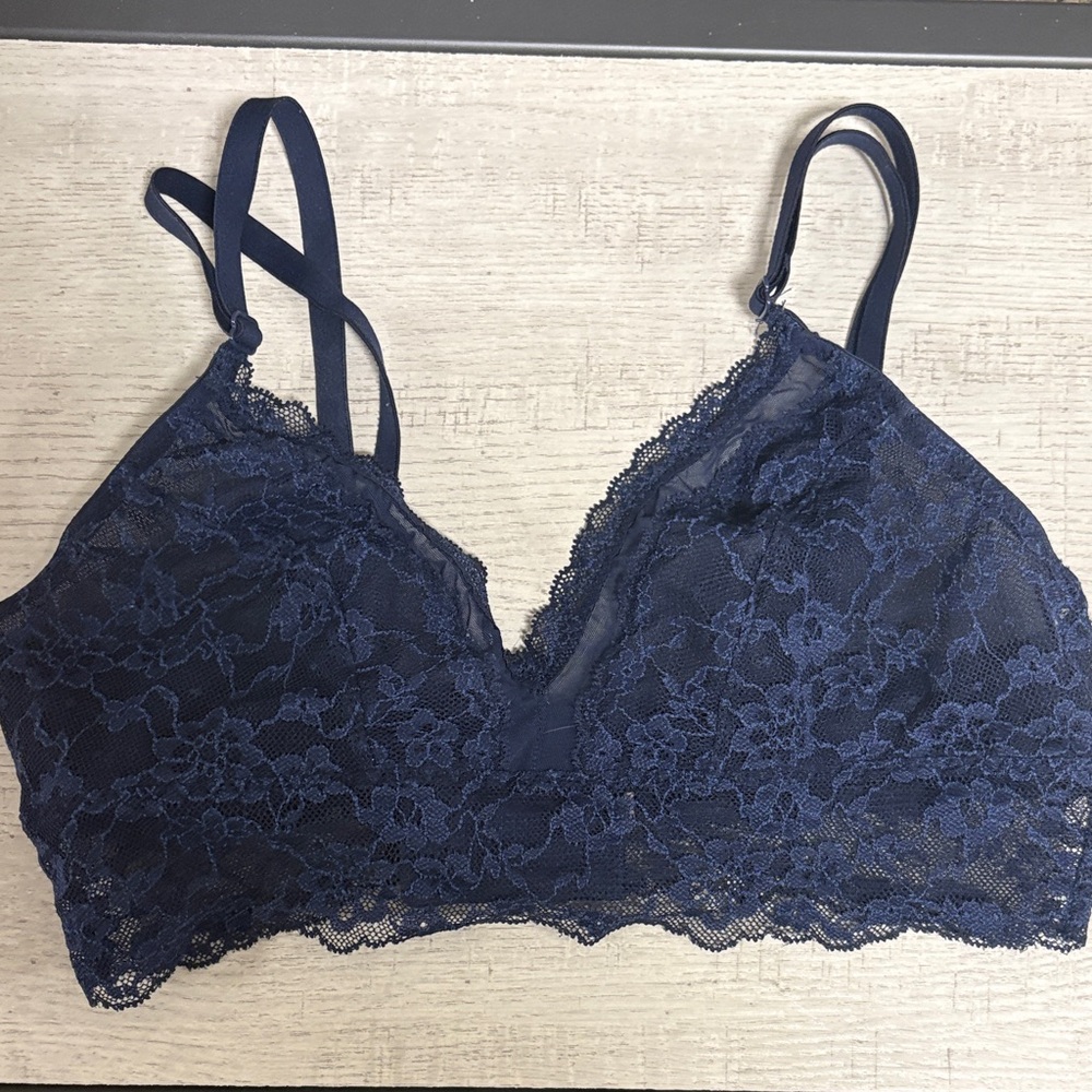 PINK Victoria’s Secret Lace Bralette - Navy Blue XS